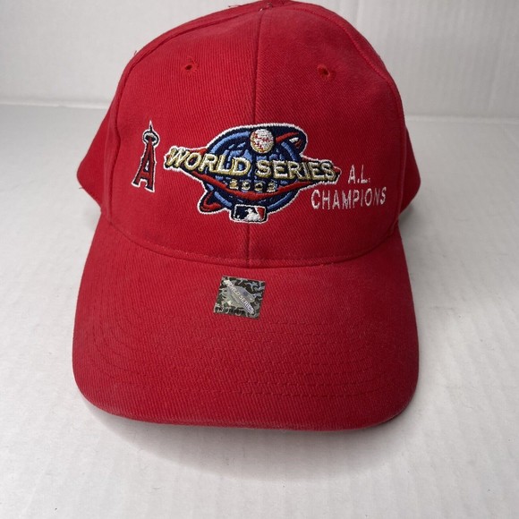 Los Angeles Anaheim Angels MLB 2002 AL Champions World Series Strapback Cap Hat